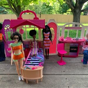 Barbie Glam  Foldable Getaway Dream Doll House with Accessories
2 1/2 feet wide
